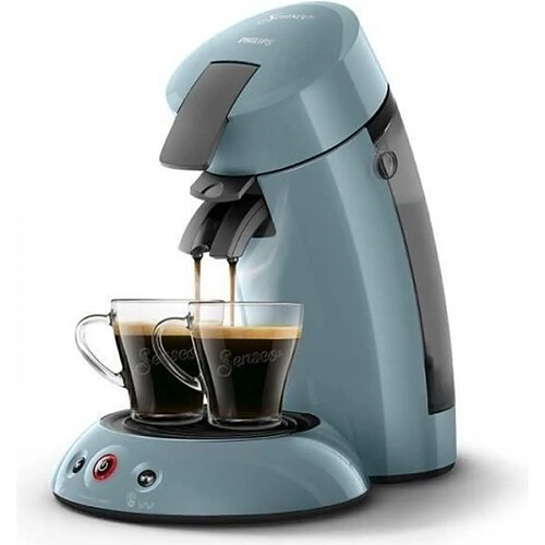 Machine a Cafe dosette SENSEO ORGINAL Philips HD6553/21, Booster d'arômes, Crema plus, 1 ou 2 tasses, Bleu Gris