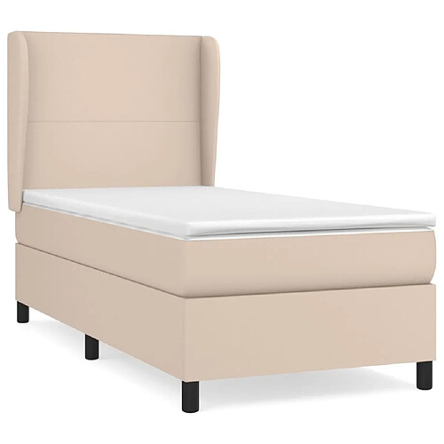 Maison Chic Structures de lit + matelas,Lit à sommier tapissier avec matelas Cappuccino 80x200 cm -MN52441