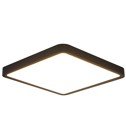 NETTLIFE Plafonnier LED Salle de Bain 23 W Lampe Plate Noir 23 cm Lampe Blanc Chaud IP44 Lampe de Cuisine Etanche pour Cuisine