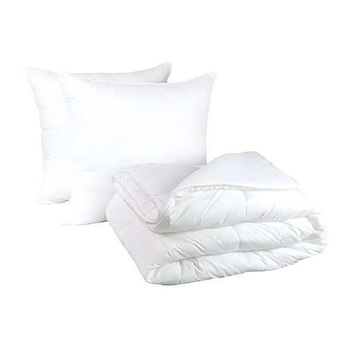 Pack DODO couette tempérée 220x240 + 2 oreillers 60x60 - Enveloppe 100% coton biologique - AQUA-PURE