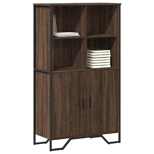 vidaXL Buffet haut chêne marron 79,5x35,5x137,5 cm bois d'ingénierie