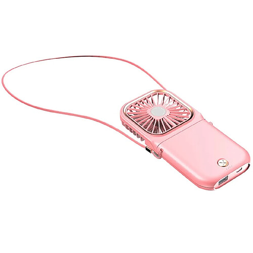 Universal Ventilateur de refroidissement à air à 3 vitesses réglable et silencieux pour le tourisme extérieur | Ventilateur (rose)