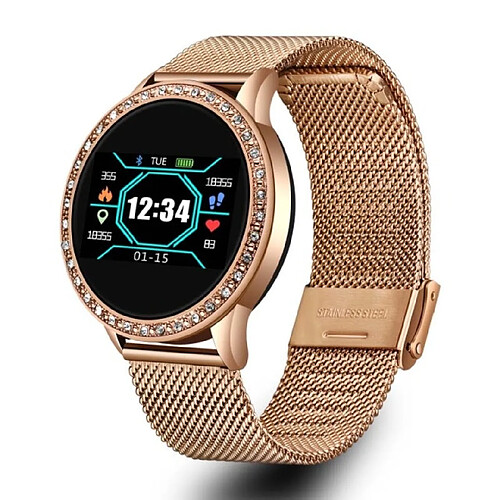 Universal Montres intelligentes Femmes Hommes Fréquence cardiaque Pression artérielle Exercice Montres multifonctionnelles Fitness Tracker Mode Montres intelligentes Montres intelligentes (bande dorée)