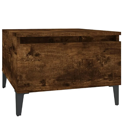 Maison Chic Table d'appoint | Table Basse Chêne fumé 50x46x35 cm Bois d'ingénierie -GKD23643