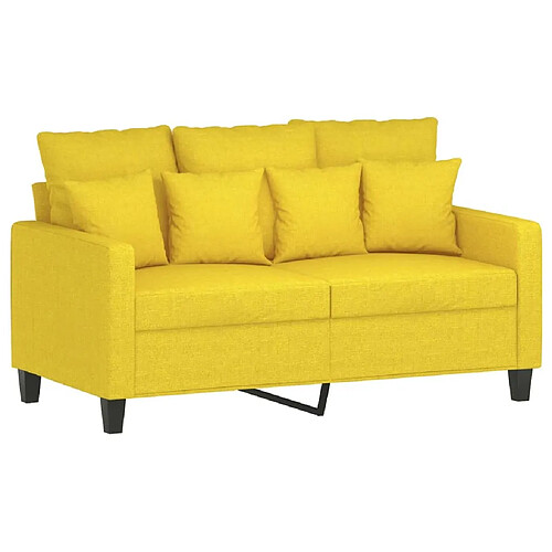 Maison Chic Canapé à 2 places,Sofa de Salon,Canapé droit Jaune clair 120 cm Tissu -GKD411572