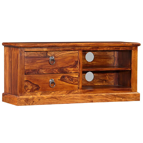 Helloshop26 Meuble télé buffet tv télévision design pratique bois massif de sesham 90 cm 2502182