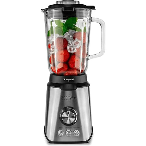 Zeegma ZE Grand Vitamine Blender 1.7L 1600W Pieds Antidérapants Aluminium Acier Inoxydable Argent