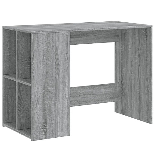 Helloshop26 Bureau table poste de travail meuble d'ordinateur informatique étude sonoma 102 x 50 x 75 cm bois d'ingénierie gris 02_0023944