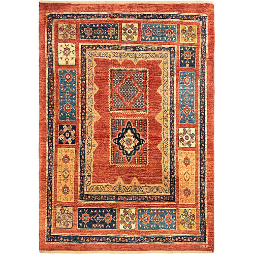 Vidal Tapis de laine 150x107 rouge Kashkuli