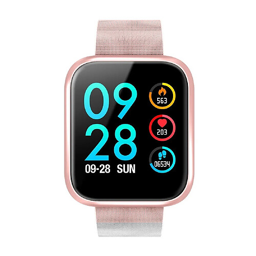 Wewoo Bracelet connecté P70 Écran couleur IPS Smartwatch IP68 de 1,3 pouces résistant à l'eauBracelet en métalRappel d'appel / Surveillance de la fréquence cardiaque / de la pression artérielle / du sommeil / Oxymètre