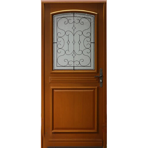 porte D'entrée Bois Vitrée, Perault, H,215xl,90 P,gauche Côtes Tableau Gd Menuiseries