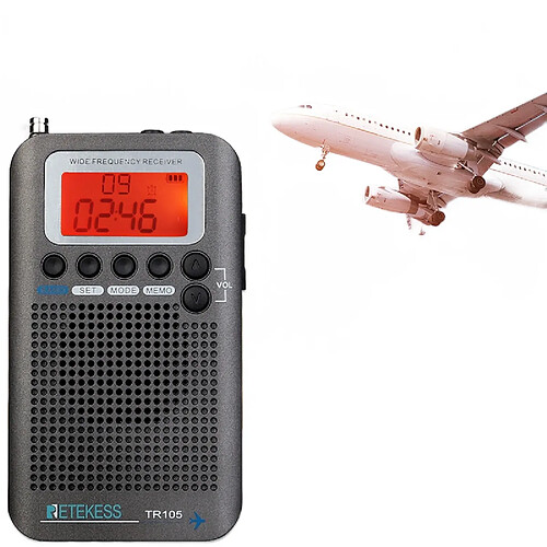 Universal Air Band Radio Portable FM AM HF VHF Full Band Radio CB Receiver Digital Alarm Speaker with Extended Antenna