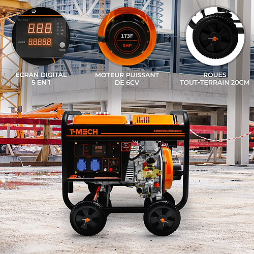 Monstershop Générateur Diesel 2KvA à Cadre ouvert T-Mech