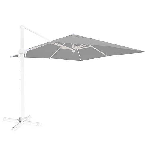 BigBuy Outdoor Parasol Tiber Blanc Gris clair Aluminium 300 x 300 x 250 cm LED