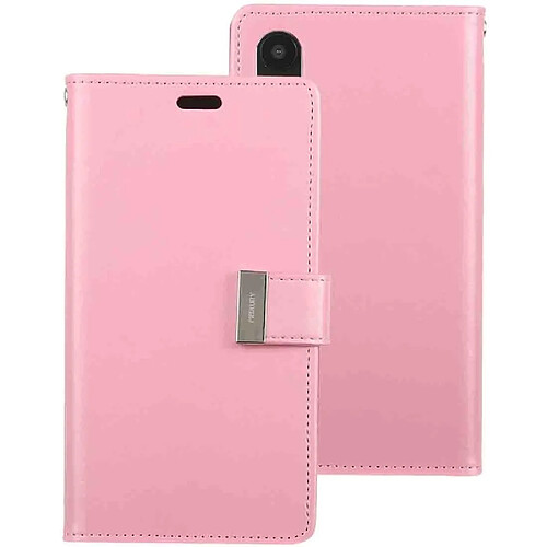 Wewoo RICH DIARY Etui en cuir à rabat horizontal avec texture Crazy Horse pour iPhone XR, avec emplacements pour cartes et portefeuille (rose)