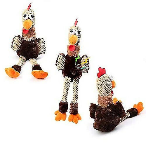 Jouet à Mâcher Poulet Chien Peluche Skinny Rooster Nettoyer Dents Mordre Puzzle Jouet-Yvan