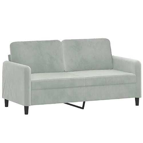 Maison Chic Canapé à 2 places,Sofa de Salon,Canapé droit Gris clair 140 cm Velours -GKD988246