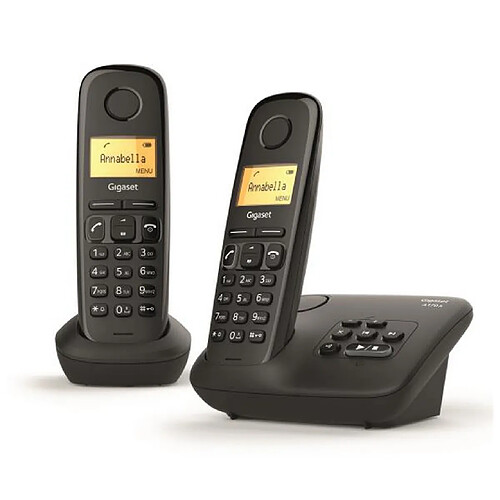 Téléphone sans fil duo dect noir avec répondeur - al170a duo noir - GIGASET