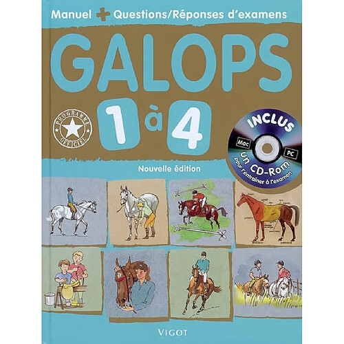 Galops 1 à 4 : manuel + questions-réponses d'examens · Occasion