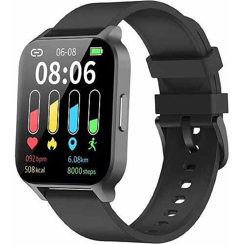 Vendos85 Montre Connectée Homme Smartwatch Sport Tactile Podometre Cardiofrequencemetre noir