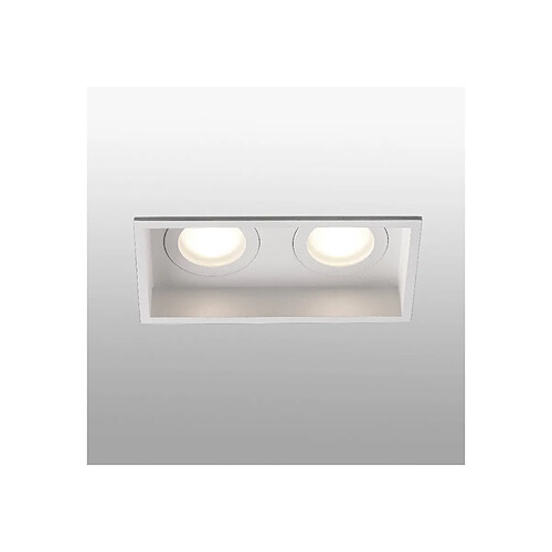 Faro Barcelona Downlight encastré carré blanc 2 lumières IP44, GU10