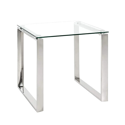 Pegane Table d'appoint en verre trempé transparent - 55 x 55 x 55 cm