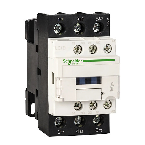 contacteur tesys d - 25a - 3 pôles - 1f+1o - 24v ac - ac-3 - schneider electric lc1d25b7