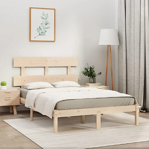 Maison Chic Lit adulte - Lit simple Cadre de lit,Structure du lit Contemporain Bois massif 200x200 cm -MN15588