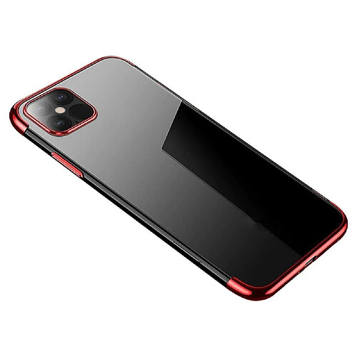 Ozzzo transparent couleur coque gel tpu electroplating frame cover pour samsung galaxy s21 ultra 5g red