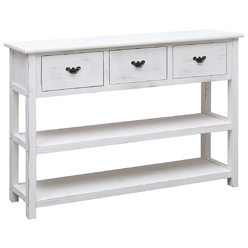 Maison Chic Commode Buffet - Meuble de rangement Antique Blanc 115x30x76 cm Bois -GKD82811