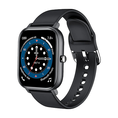 Chrono Montre Connectée Femme Homme Smartwatch Montre Sport avec IP68 étanche longue durée de vie de la batterie ECG fréquence cardiaque température pour Android iOS-Noir