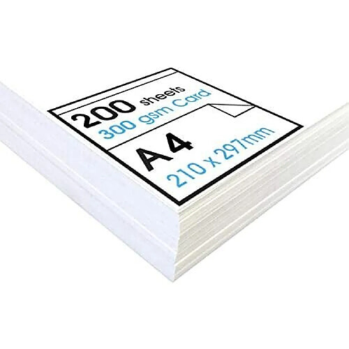 Artway Studio - Cartes Blanches - Hautes - idéales pour présentation/Affichage - 300 g/m² - A4-200 Feuilles