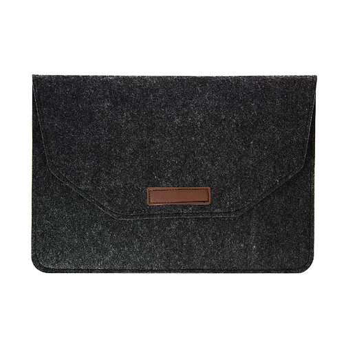 Avizar Pochette Noire Ordinateur Portable 15'' Feutrine Intérieur Soft Touch