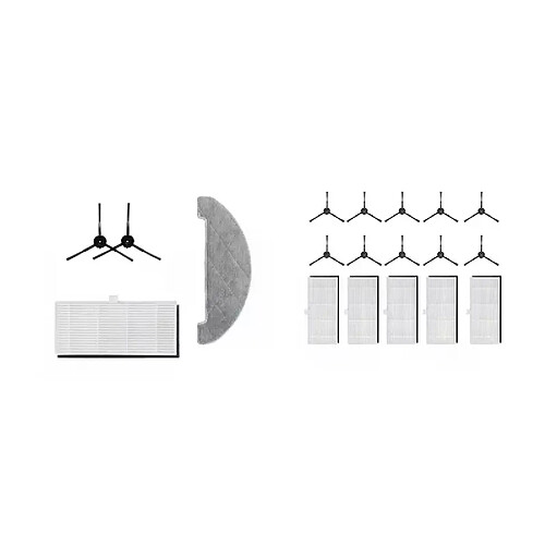 Ensemble AD 2 pour aspirateur Robot Proscenic M7 Pro, pièces: 1 ensemble balai latéral, filtre Hepa et 1 ensemble brosse et filtre Hepa