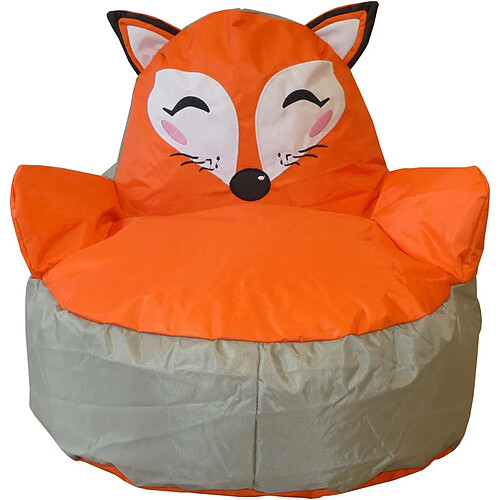 Jardindeco Pouf enfant en polyester Animal Renard.