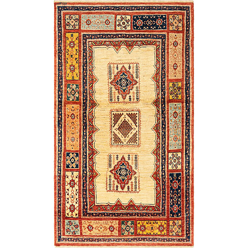 Vidal Tapis de laine 181x104 rouge Kashkuli