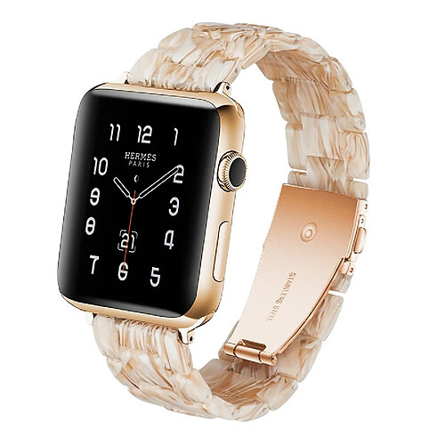 Wewoo Bracelet de montre en résine Simple Fashion pour Apple Watch séries 5 et 4 40 mm et séries 3 et 2 et 1 38 mm blanc soie