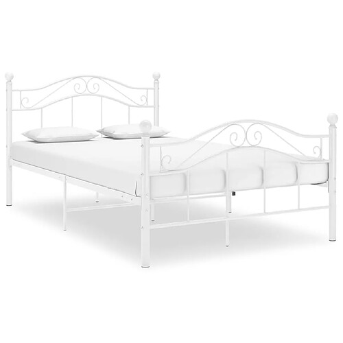 vidaXL Cadre de lit sans matelas blanc métal 120x200 cm