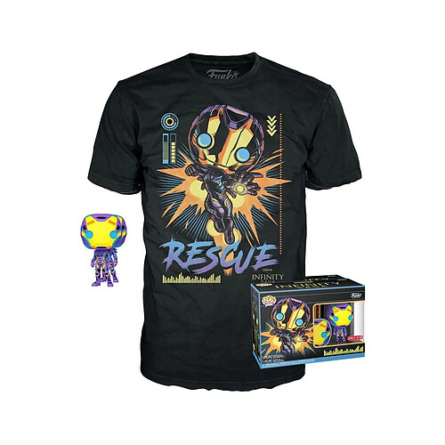 Funko Marvel Blacklight - Set POP! & Tee figurine et T-Shirt Rescue