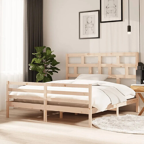 vidaXL Cadre de lit sans matelas bois massif