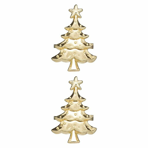 Lot de 2 Ronds de Serviette Sapin Soir 6cm Or