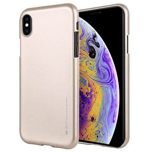 Wewoo Coque en TPU antichoc souple en métal série pour iPhone XS / X (Or)