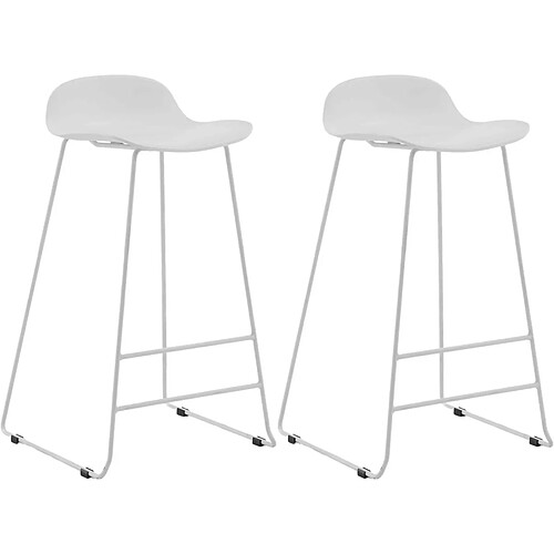 Venture Home Tabouret de bar en acier et plastique Wave (Lot de 2) blanc.