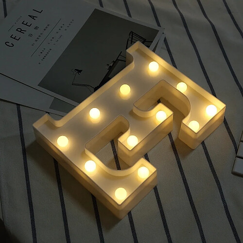 Wewoo Guirlande Lettre anglaise de l'alphabet E Formez la lumière décorative, sèche chaude de vacances accrochante debout blanche de batterie de LED