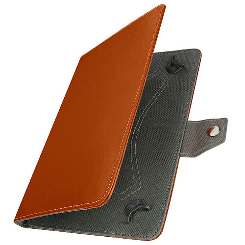 Avizar Housse Tablette 10 Pouces Universelle Effet Cuir Vieilli Support Vidéo Orange