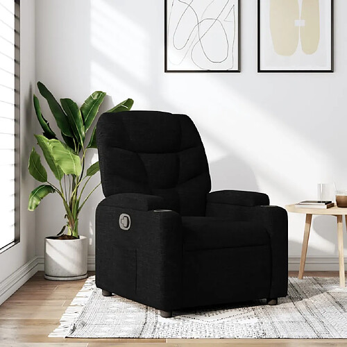 vidaXL Fauteuil inclinable Noir Tissu