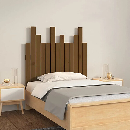 vidaXL Tête de lit murale Marron miel 82,5x3x80 cm Bois massif de pin