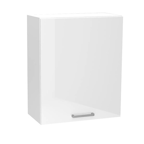 Pegane Meuble haut de cuisine avec 1 porte coloris blanc - longueur 60 x profondeur 28 x hauteur 72 cm