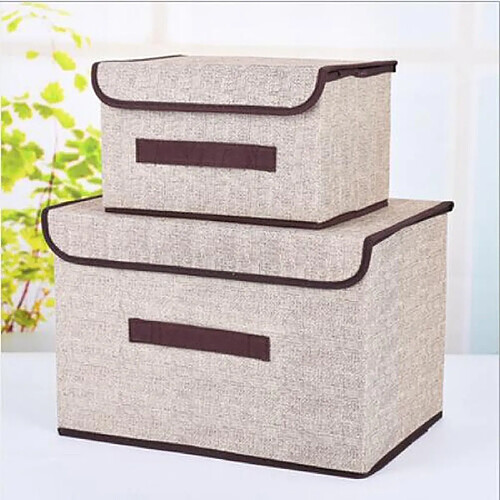 Wewoo 2 en 1 coton tissu Cube Boîte de rangement Broderie Panier à linge Placard Vitrine Titulaire Jouets Organisateur Crème-blanc