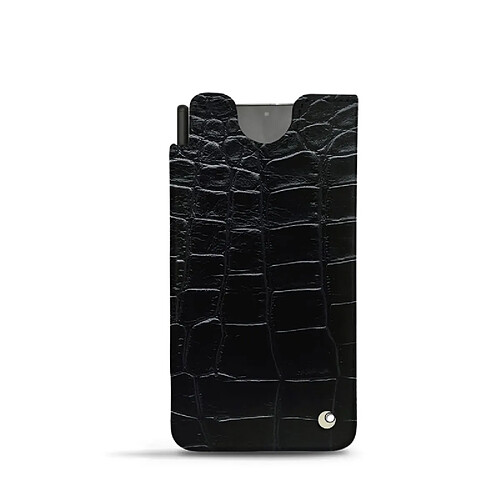 Pochette cuir Samsung Galaxy S21 Ultra - Pochette - Crocodile nero ( Noir / Black) - NOREVE